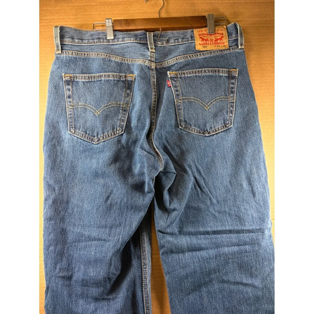 Levi's 550 Relaxed Fit Jeans Mens 36x30 Blue Denim Tapered Made in Mexico